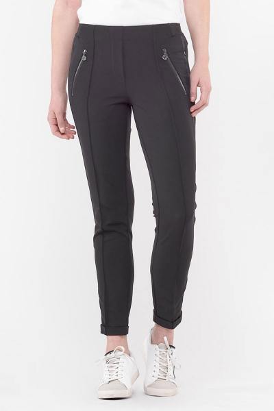 Pantalon polyester noir femme