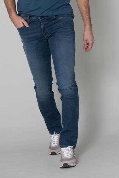 Verblasste blaue Slim-Fit-Jeans für Männer