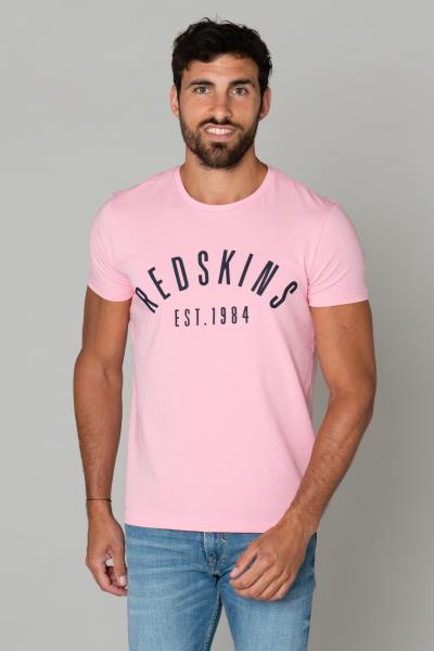 Tee-shirt rose homme avec logo