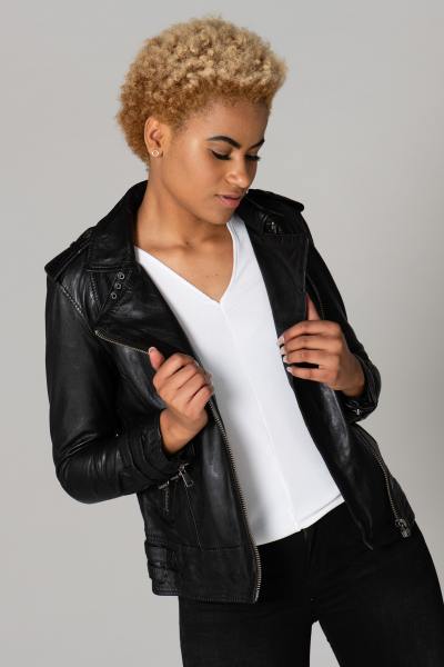 Rockige Damen Lederjacke Perfecto Und Vintagestil Leder Jack