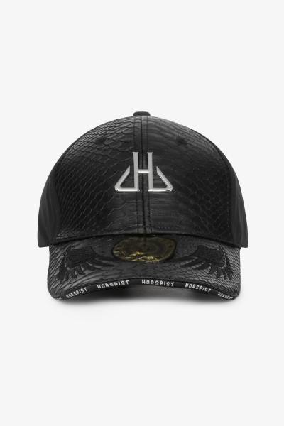 Casquette noire effet python