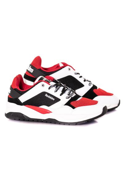 Sneakers homme blanc noir rouge