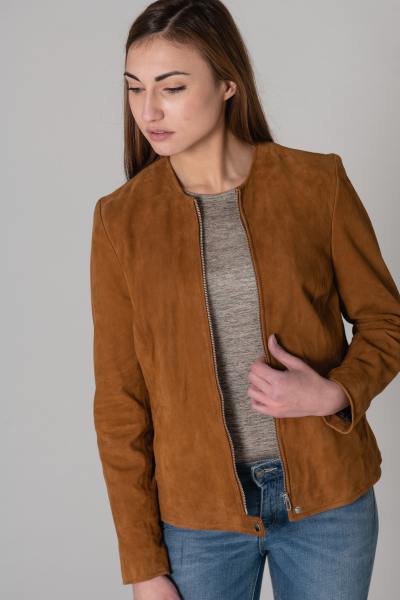 Giacca in suede cognac taglie forti