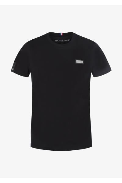 T-shirt noir avec plaque métal