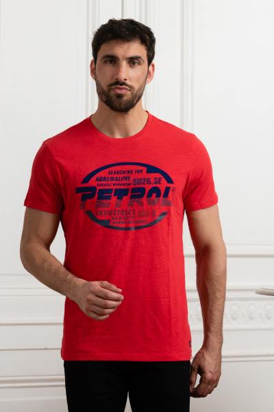 Rotes Rundhals-T-Shirt
