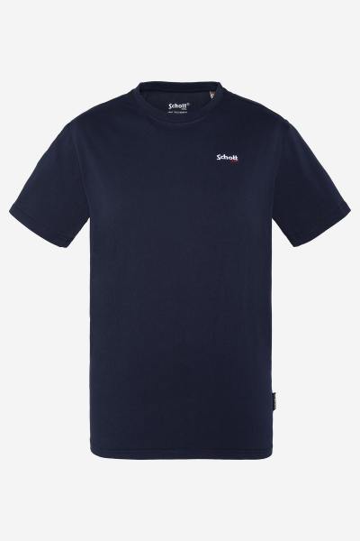 Marineblaues T-Shirt mit gesticktem Logo