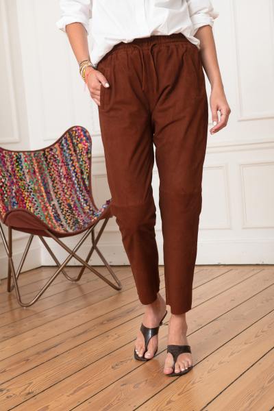 Pantalones de ante marrón