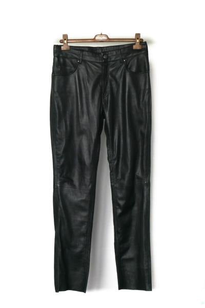 Pantalon en cuir noir homme