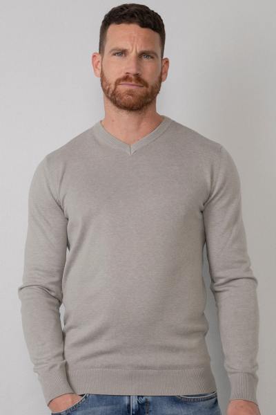 Pull en tricot fin gris clair