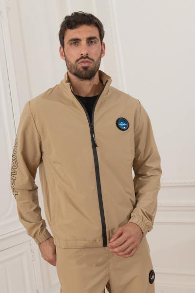 Veste de jogging fluide beige uni