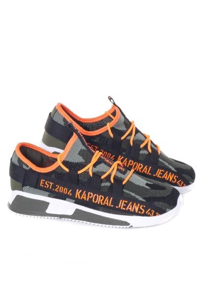 Sneakers sportswear kaki et orange
