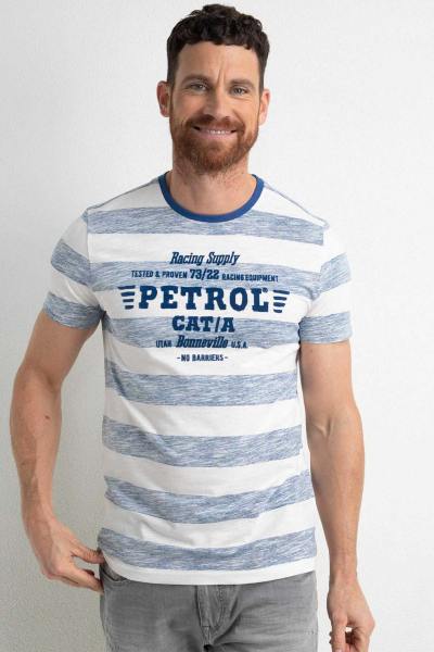 T-shirt da uomo a righe bianche e blu