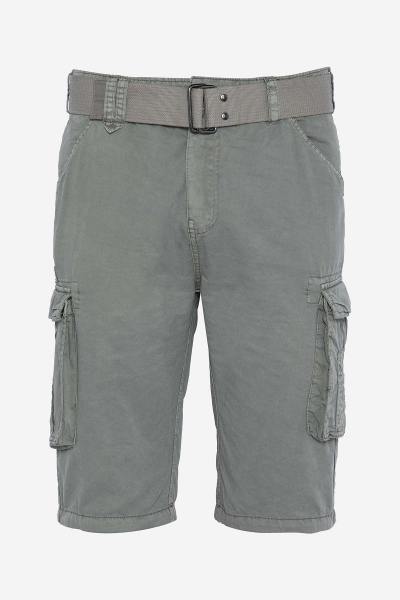 Pantaloncini cargo grigi con cintura