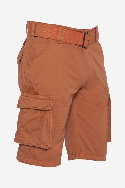 Orangefarbene Shorts im Cargo-Look mit Gürtel 