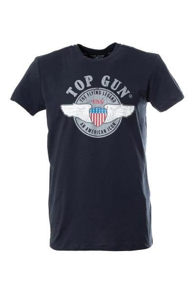Camiseta azul marino de hombre con diseño de arma de fuego