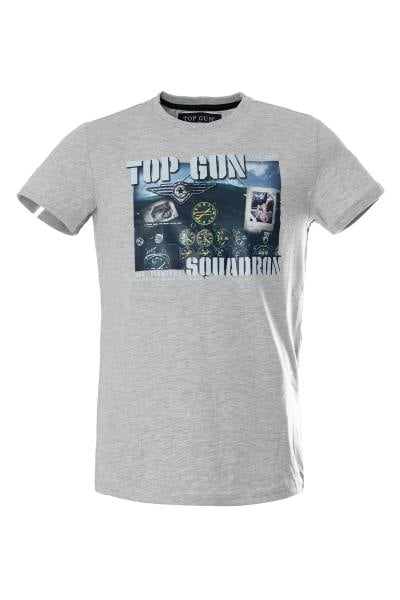 T-shirt homme Top Gun Squadron gris