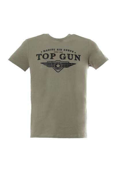 T-shirt girocollo color kaki di Top Gun