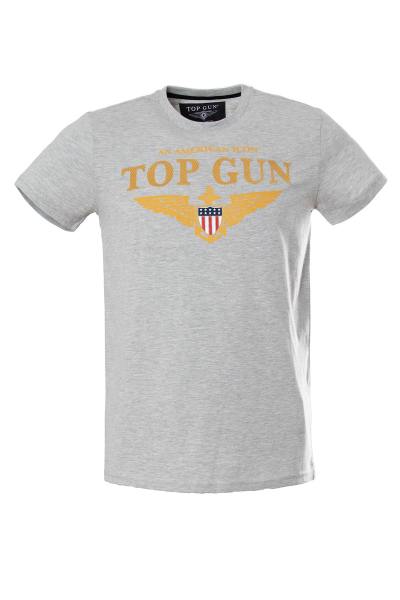Bedrucktes T-Shirt Top gun grau meliert