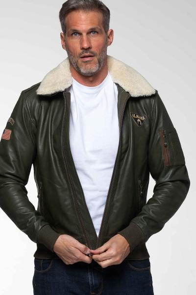 Steve McQueen Le Mans-Jacke aus khakifarbenem Leder