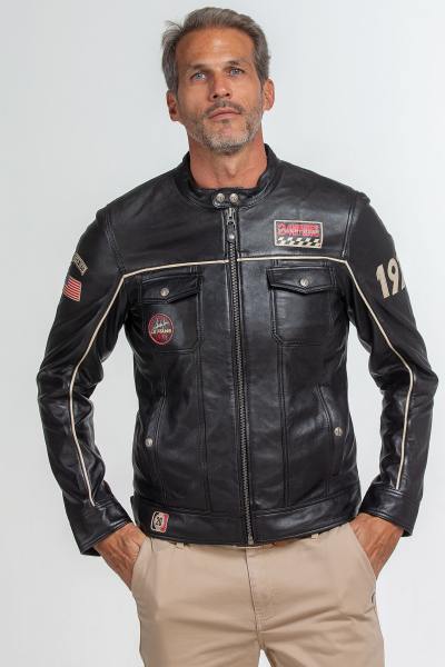 McQueens Jacke im Bikerstil aus schwarzem Leder 