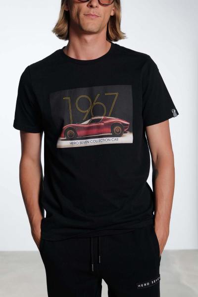 Camiseta negra colección de coches 1967
