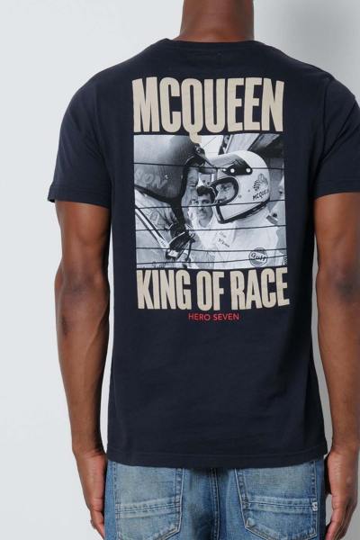 T-shirt Steve McQueen King of Race bleu
