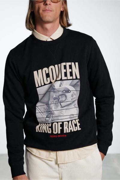 Schwarzer Pullover Steve McQueen King of Race