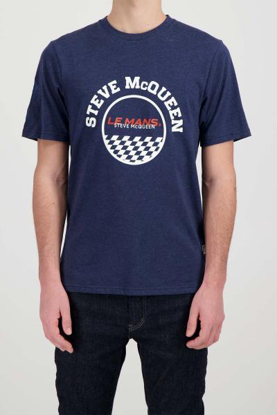 Tshirt homme bleu Steve McQueen Racing