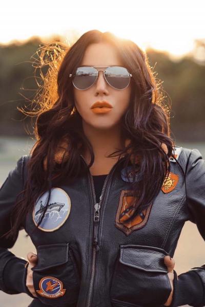Top Gun® Pilotenjacke aus Leder für Frauen