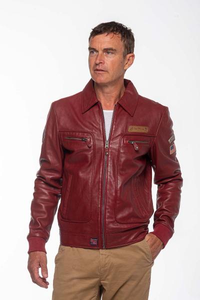 Steve McQueen giacca con collo a camicia rosso