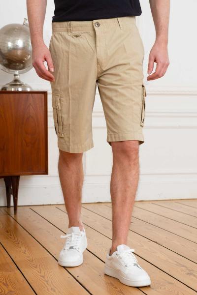 Shorts aus sandfarbener Baumwolle