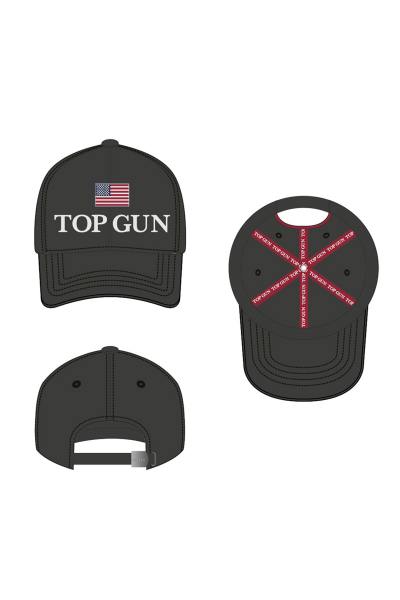 Cappello Top Gun Bandiera americana nera
