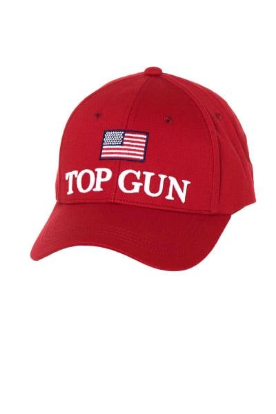 Gorra Top Gun roja con la bandera estadounidense