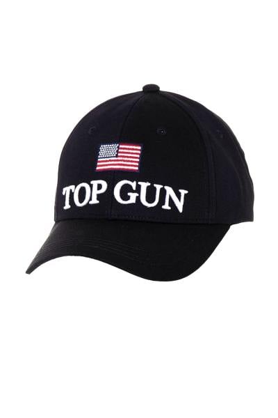 Cap Top Gun Schwarze amerikanische Flagge