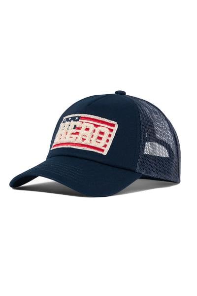 Marineblaue Baumwollmütze mit amerikanischer Flagge für Herren