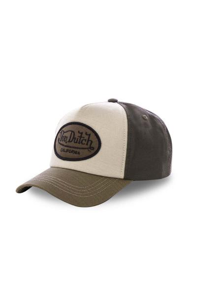 Cappellino trucker marrone e bianco con logo