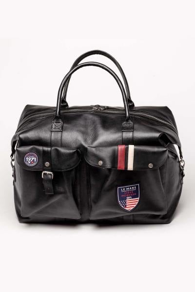Schwarze Reisetasche aus Leder für Herren