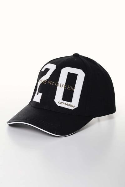Gorra de algodón negra bordada número 20