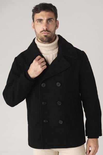 Cappotto da uomo in lana nera