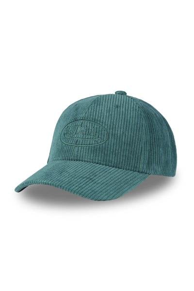 Gorra de algodón efecto pana turquesa