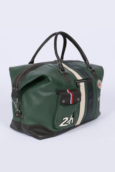 Vintage-Reisetasche aus echtem Leder in grün