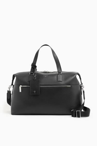 Emile Reisetasche aus schwarzem genarbtem Leder