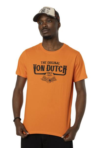 Orange-schwarzes T-Shirt