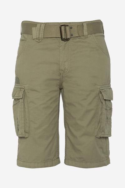 Shorts cargo in cotone leggero color kaki