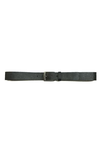 Cinturón de hombre de piel negro con logo mosaico