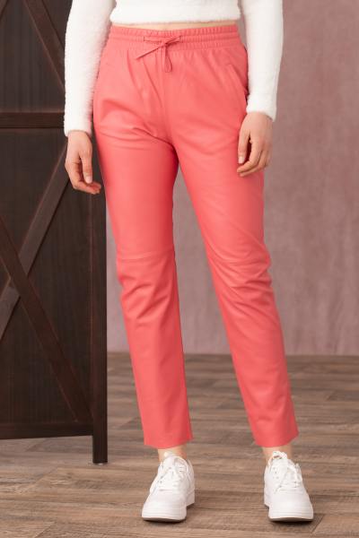Joggers in pelle casual rosa scuro