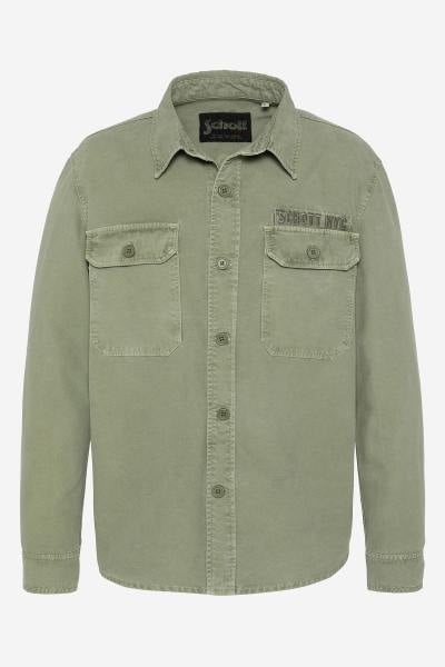 Army-Overshirt aus hellkhakifarbener Baumwolle