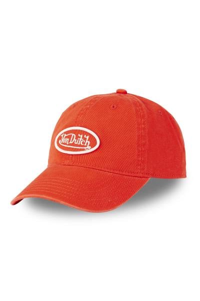 Cappellino in cotone arancione con logo bianco
