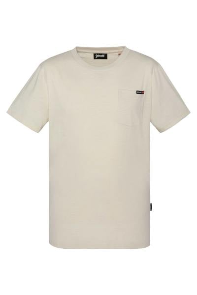 T-Shirt aus cremefarbener Baumwolle