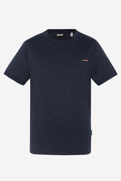 Marineblaues T-Shirt aus Baumwolle
